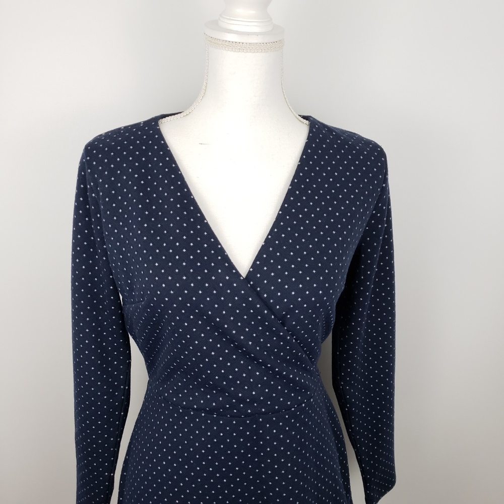 LOFT sz 6 P petite geo jacquard knit wrap dress - Picture 2 of 7